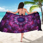 Purple Mandala Flower Print Beach Sarong Wrap