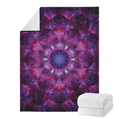 Purple Mandala Flower Print Blanket