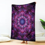 Purple Mandala Flower Print Blanket