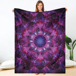 Purple Mandala Flower Print Blanket