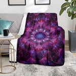 Purple Mandala Flower Print Blanket