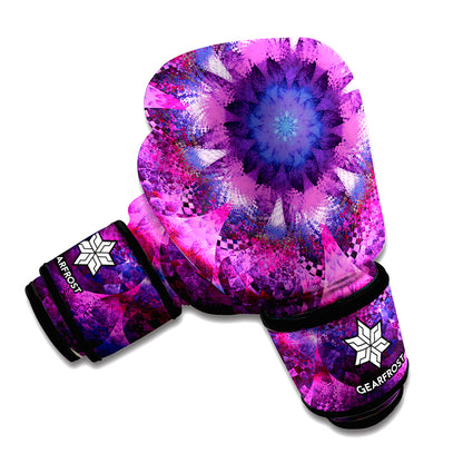 Purple Mandala Flower Print Boxing Gloves