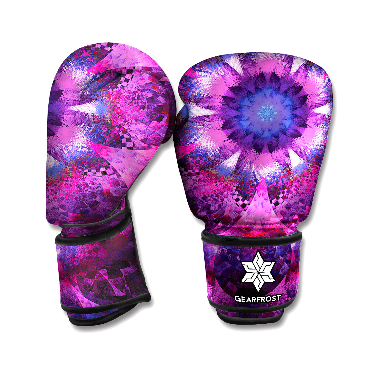 Purple Mandala Flower Print Boxing Gloves