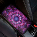 Purple Mandala Flower Print Car Center Console Cover