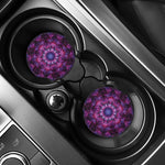 Purple Mandala Flower Print Car Coasters