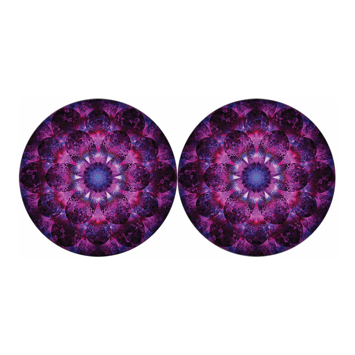 Purple Mandala Flower Print Car Coasters