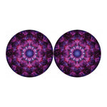Purple Mandala Flower Print Car Coasters