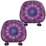 Purple Mandala Flower Print Car Headrest Covers