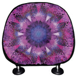 Purple Mandala Flower Print Car Headrest Covers