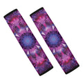Purple Mandala Flower Print Car Seat Belt Covers