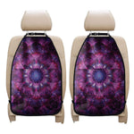 Purple Mandala Flower Print Car Seat Organizers