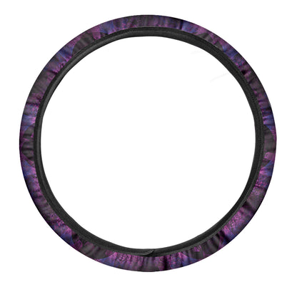 Purple Mandala Flower Print Car Steering Wheel Cover