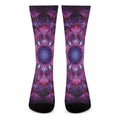 Purple Mandala Flower Print Crew Socks