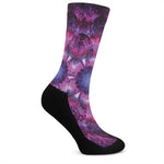 Purple Mandala Flower Print Crew Socks