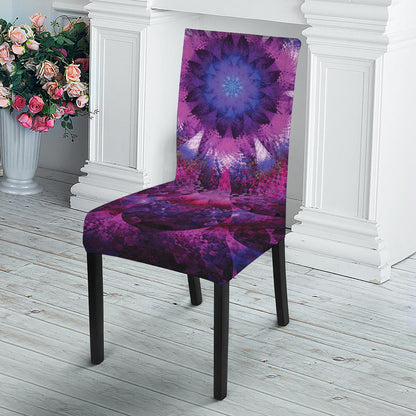 Purple Mandala Flower Print Dining Chair Slipcover