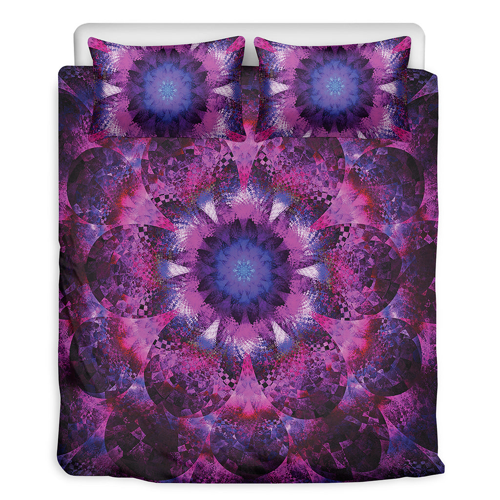 Purple Mandala Flower Print Duvet Cover Bedding Set