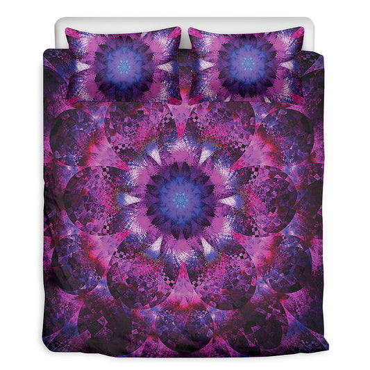 Purple Mandala Flower Print Duvet Cover Bedding Set