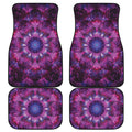 Purple Mandala Flower Print Front and Back Car Floor Mats