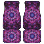Purple Mandala Flower Print Front and Back Car Floor Mats