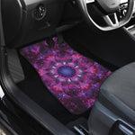 Purple Mandala Flower Print Front and Back Car Floor Mats