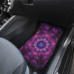 Purple Mandala Flower Print Front and Back Car Floor Mats