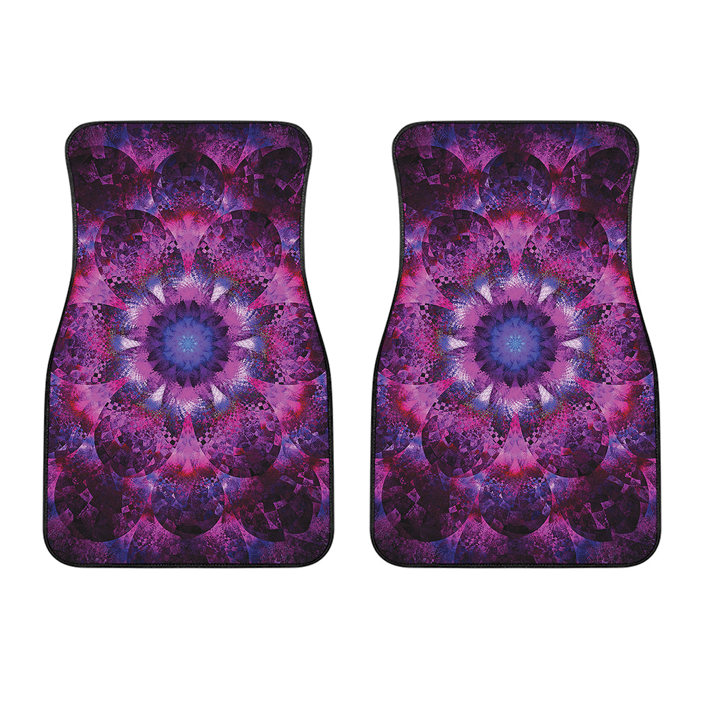 Purple Mandala Flower Print Front Car Floor Mats