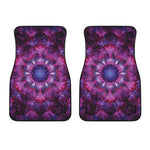 Purple Mandala Flower Print Front Car Floor Mats