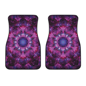 Purple Mandala Flower Print Front Car Floor Mats