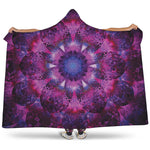 Purple Mandala Flower Print Hooded Blanket