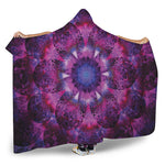 Purple Mandala Flower Print Hooded Blanket