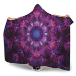 Purple Mandala Flower Print Hooded Blanket