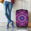 Purple Mandala Flower Print Luggage Cover