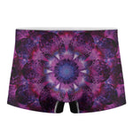 Purple Mandala Flower Print Men's Boxer Briefs
