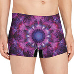 Purple Mandala Flower Print Men's Boxer Briefs