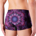 Purple Mandala Flower Print Men's Boxer Briefs