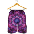 Purple Mandala Flower Print Men's Shorts