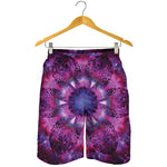 Purple Mandala Flower Print Men's Shorts