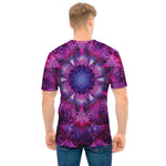 Purple Mandala Flower Print Men's T-Shirt