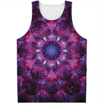 Purple Mandala Flower Print Men's Tank Top