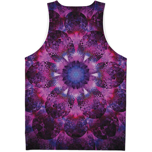 Purple Mandala Flower Print Men's Tank Top