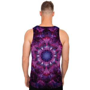 Purple Mandala Flower Print Men's Tank Top