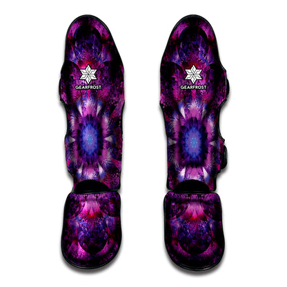 Purple Mandala Flower Print Muay Thai Shin Guard