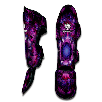 Purple Mandala Flower Print Muay Thai Shin Guard