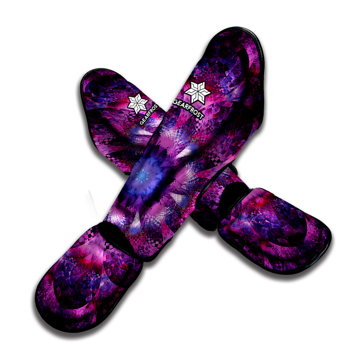 Purple Mandala Flower Print Muay Thai Shin Guard