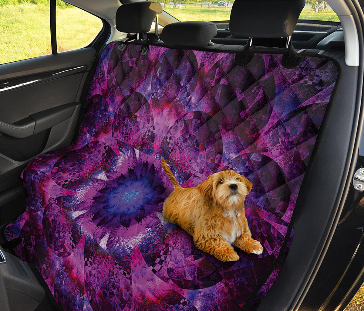 Purple Mandala Flower Print Pet Car Back Seat Cover