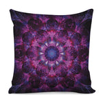 Purple Mandala Flower Print Pillow Cover