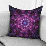 Purple Mandala Flower Print Pillow Cover