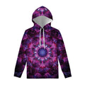 Purple Mandala Flower Print Pullover Hoodie