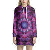 Purple Mandala Flower Print Pullover Hoodie Dress