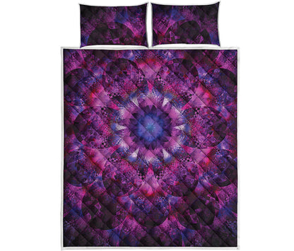 Purple Mandala Flower Print Quilt Bed Set